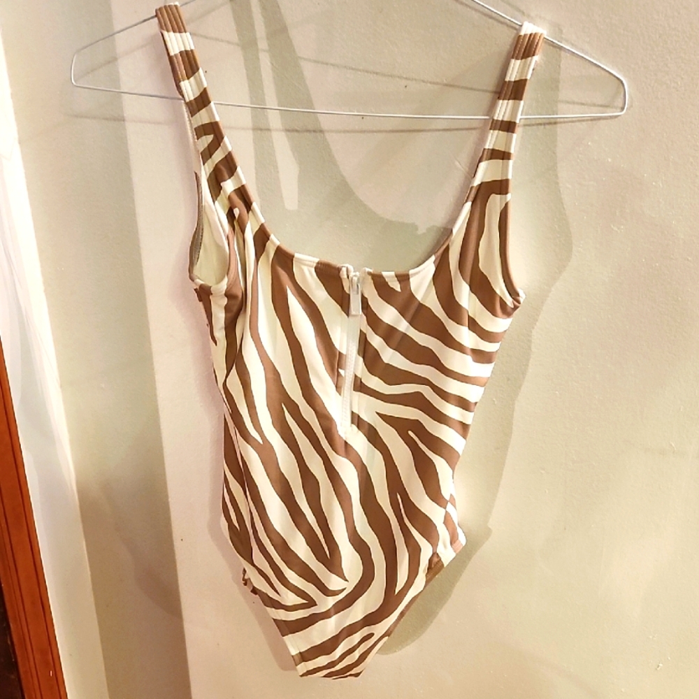 Michael Kors Zebra Print One-Piece Swimsuit